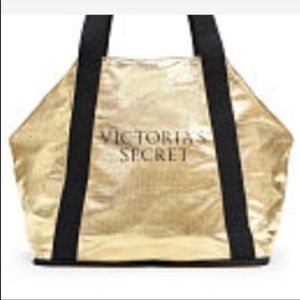 VS WEEKENDER TOTE LIMITED EDITION GOLD CRACKLE FOLD UP BAG